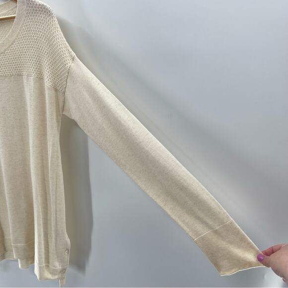 Toad&Co Merino Wool Gypsy Crewneck Sweater Cream Lightweight Organic Size Med - Picture 5 of 11
